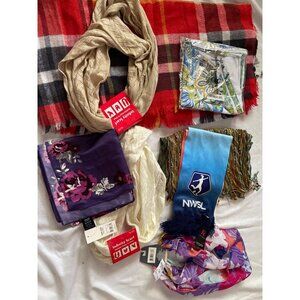 New Scarf Lot Floral Multicolor ReSeller Gifts Crafts Sewing All With Tags
